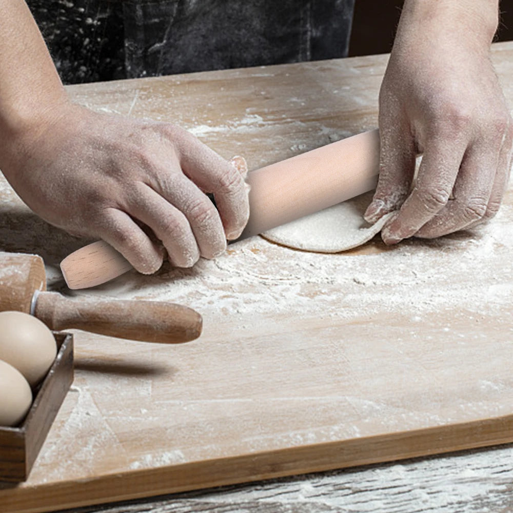 Holz Nudelholz mit Doppelspitze für Teig und Fondant