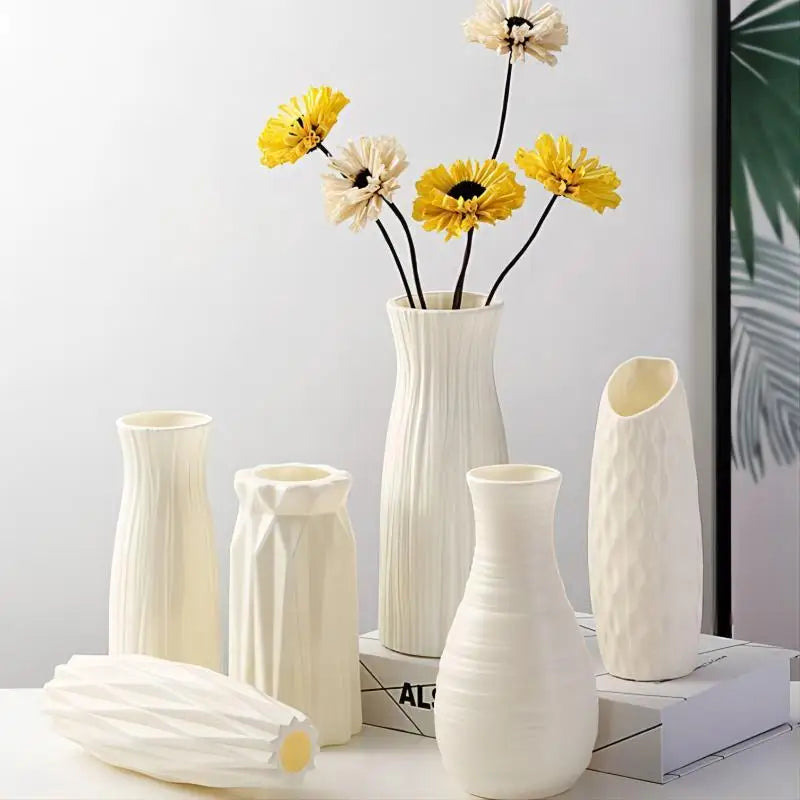 Kleine Kunststoff Vase Nordic Stil Weiß Rutschfest Für Wohnzimmer Deko