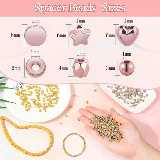 4 Farben CCB Spacer Perlen Kit mit 6 Stilen für Schmuck DIY Handwerk