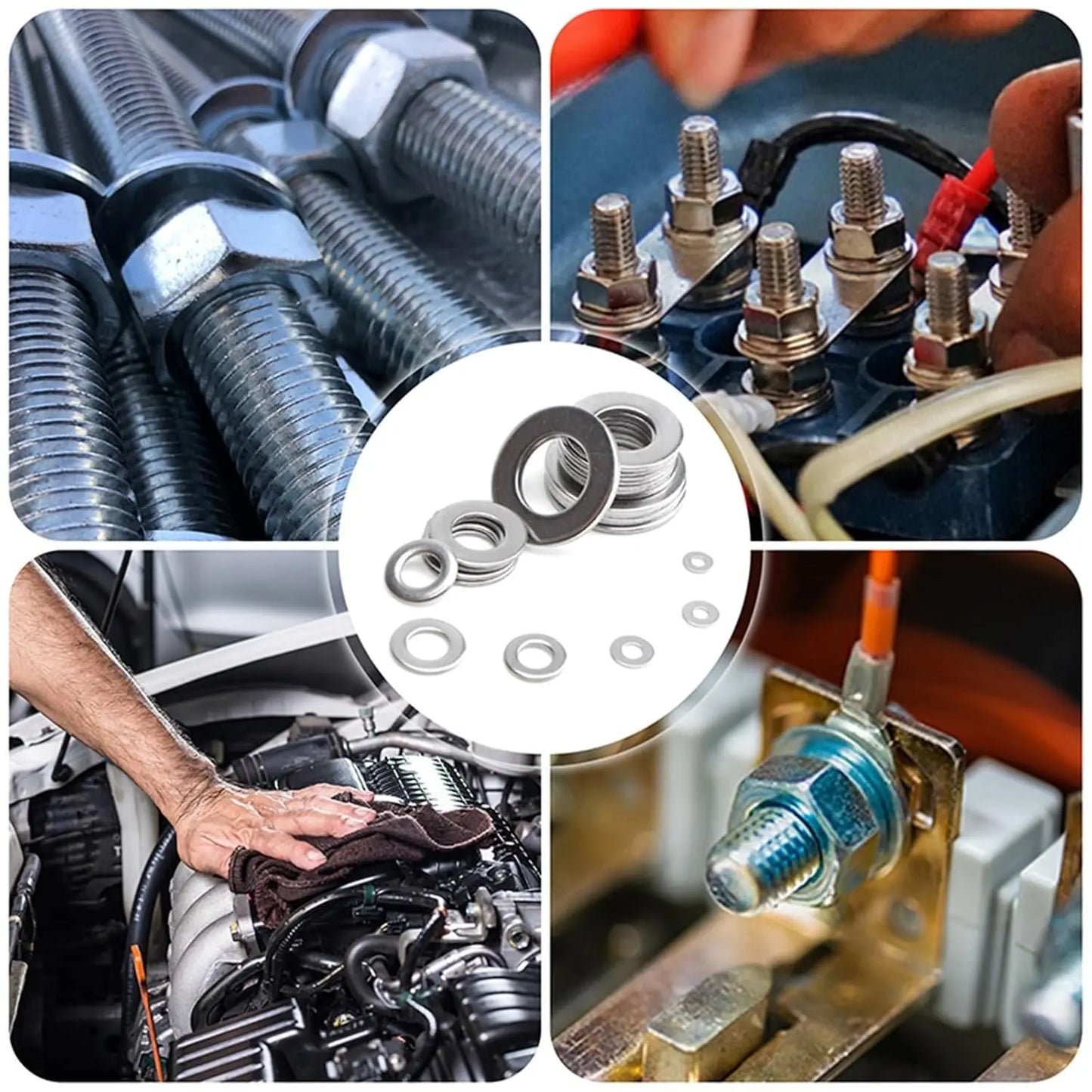 Flache Unterlegscheiben aus Edelstahl M2 bis M16 Sortiment Reparatur