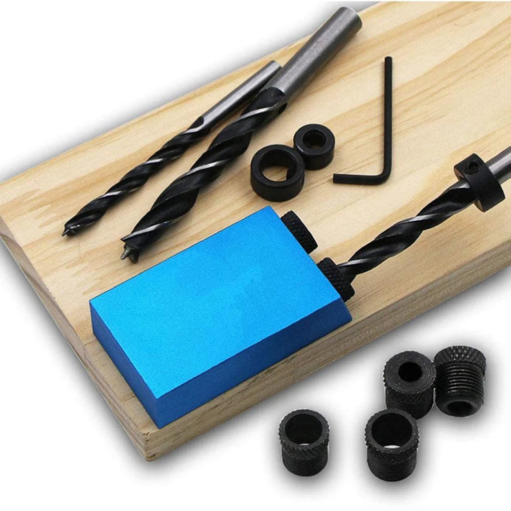 Holzbearbeitung Pocket Hole Locator Jig Kit 15 Grad Winkel Bohrer Guide Set