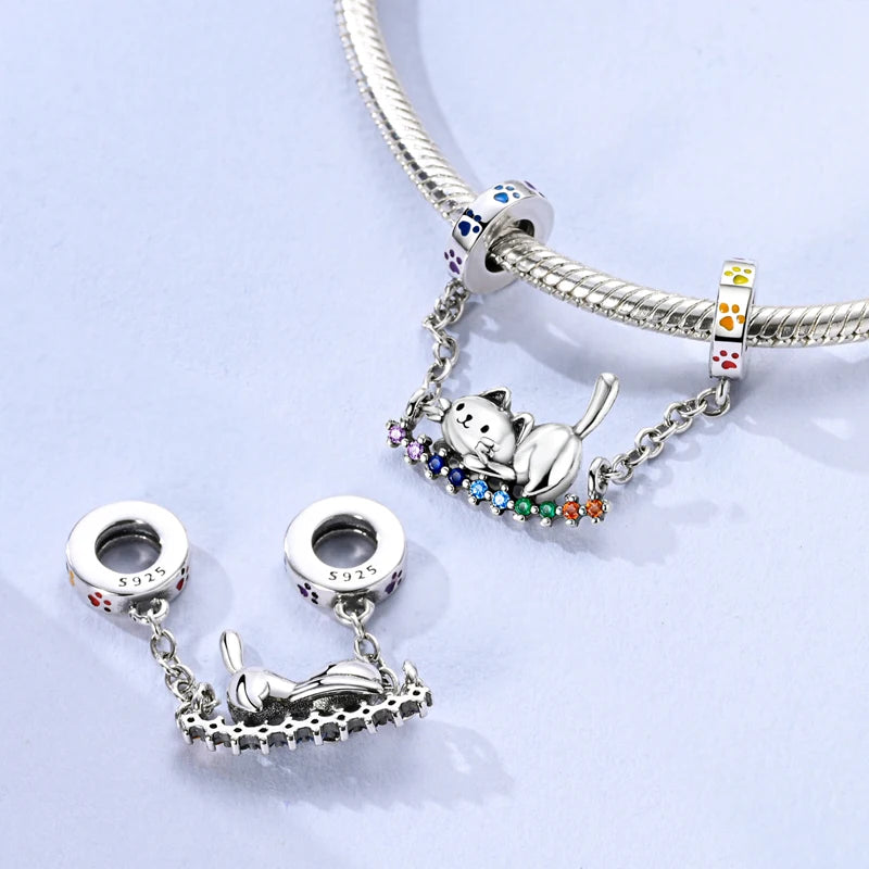 925er Sterlingsilber Charms mit Tiermotiven und Zirkon