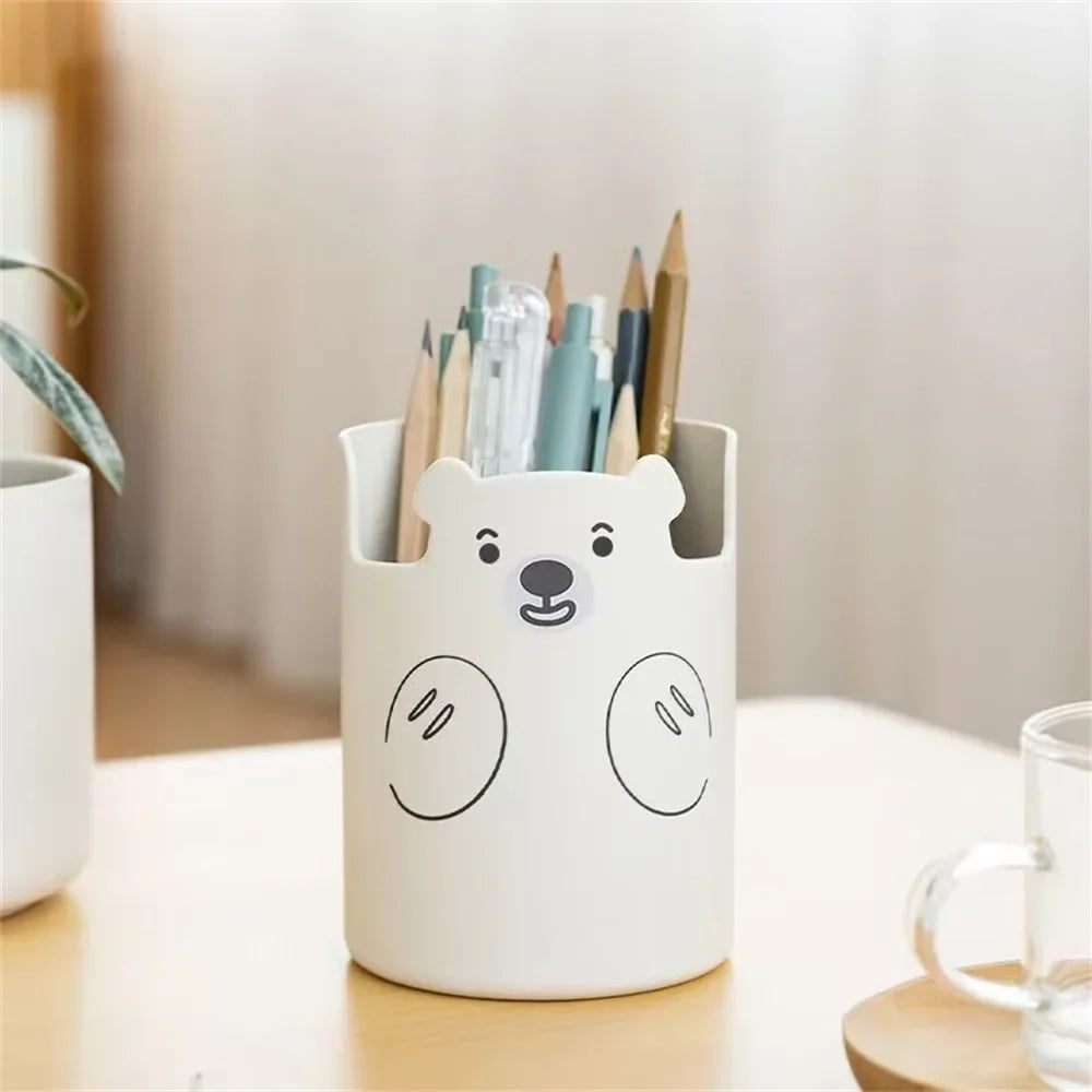 Mini Bleistifthalter Kawaii Cartoon Bär Schreibtisch Organizer Telefonhalter