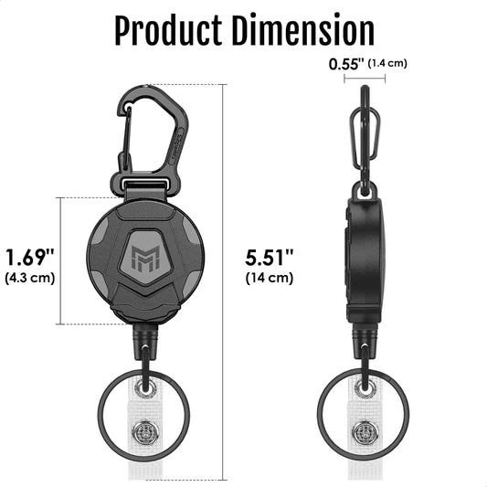 2er-Pack einziehbarer Schlüsselanhänger mit Karabiner und Kordel-Yabubest - Home & More