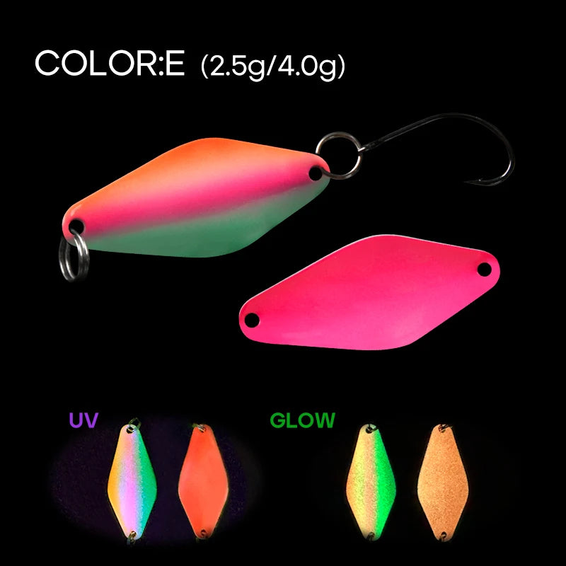 LETOYO UV Leuchtender Löffel Köder Rhombus 2,5g bis 4g für Forelle und Barsch-Yabubest - Home & More