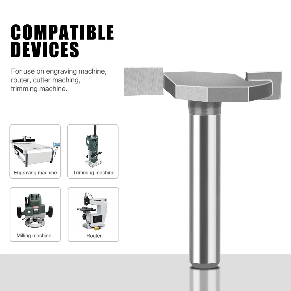 Wolframlegierung T-Cutter Router Bit 6mm 12mm Schaft Fräskopf für Holz