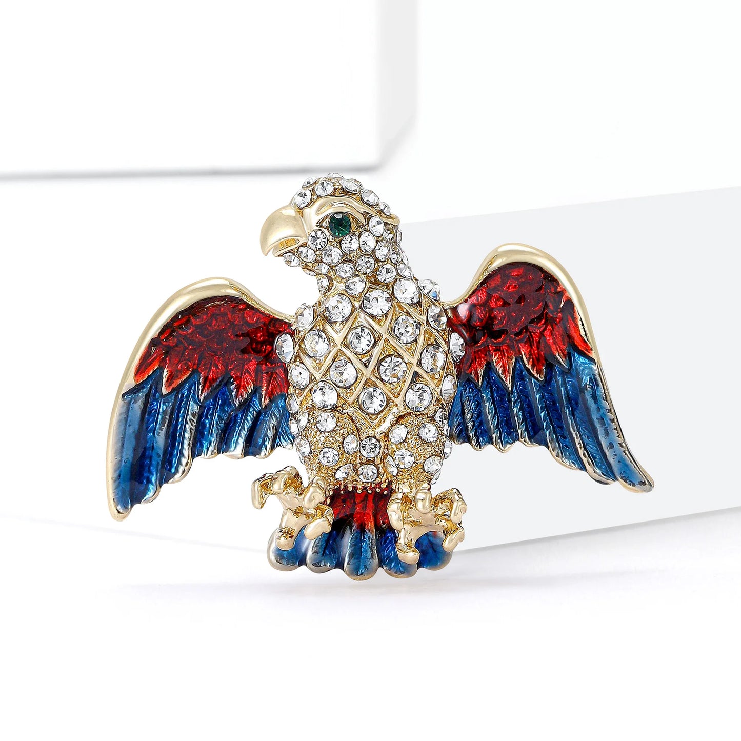 Klassische Strass Adler Brosche Unisex – Eleganter Akzent für Kleidung