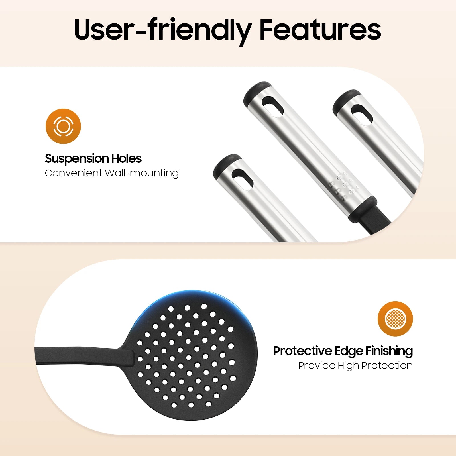 40-teiliges Küchenutensilien Set aus Nylon und Edelstahl für Kochenthusiasten-Yabubest - Home & More