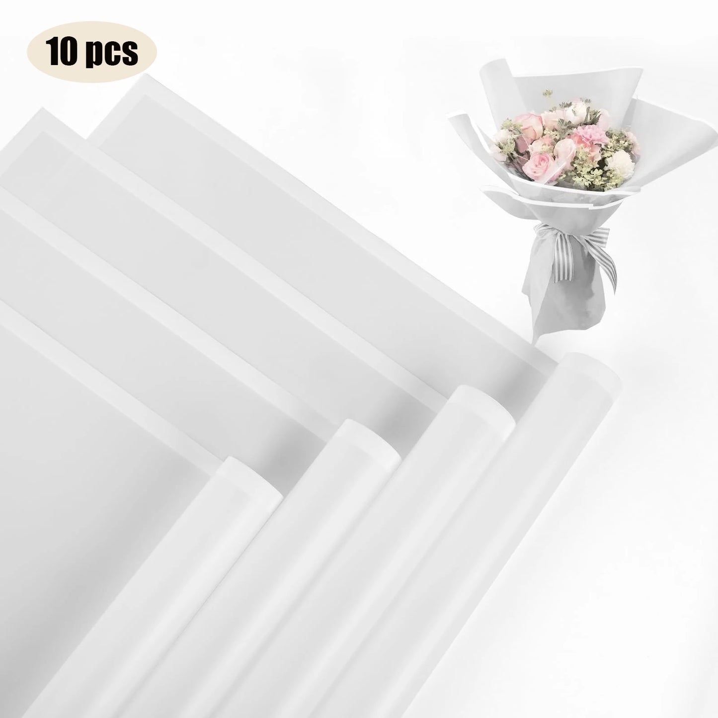 10 Blatt wasserfestes Blumen-Geschenkpapier mit goldenen Kanten für DIY-Feiern