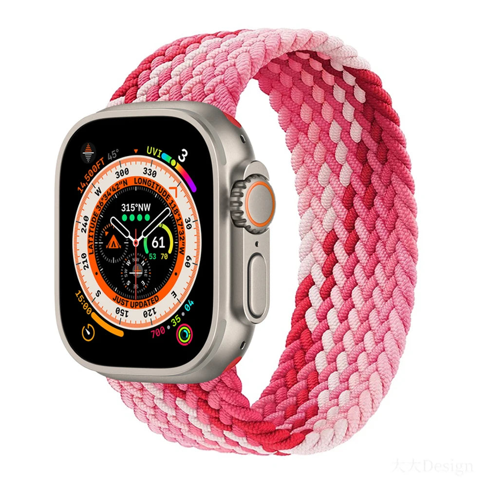 Geflochtenes Solo Loop Ersatzarmband für Smartwatch 38-49mm Unisex