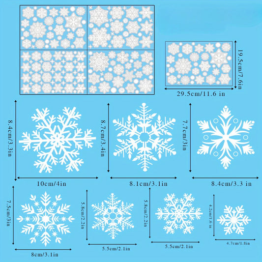 137 Weihnachts Fensteraufkleber Set mit Schneeflocken und Feiertagsmotiven