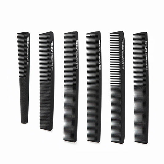 Ultradünner schwarzer Haarkamm für präzises Styling mit 6 verschiedenen Größen