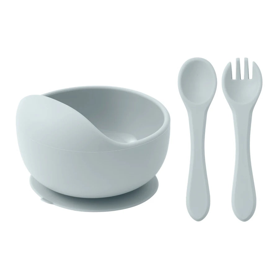 Baby Silikon Fütterungsset BPA frei mit Sauger Schüssel und Löffel