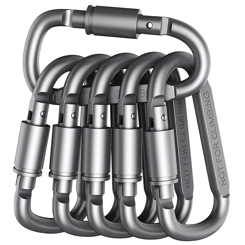 Robuste 6er Set Aluminium Karabiner – Leicht - Vielseitig für Outdoor-Abenteuer