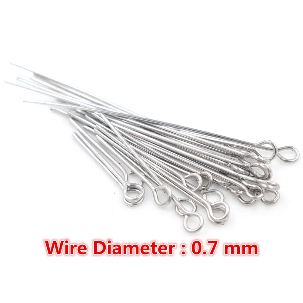 100 teiliges Set Edelstahl Auge Pins in verschiedenen Größen für Schmuckherstellung-Yabubest - Home & More