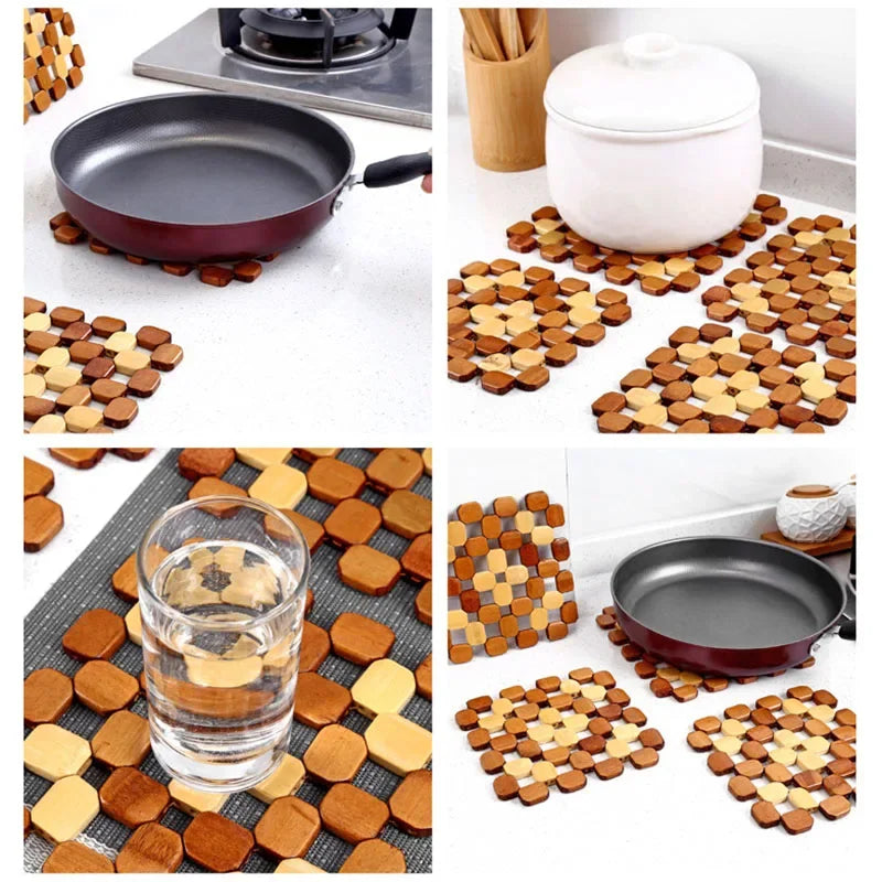 Umweltfreundliche Bambus Tischmatte Hitzeschutz für Küche und Esstisch