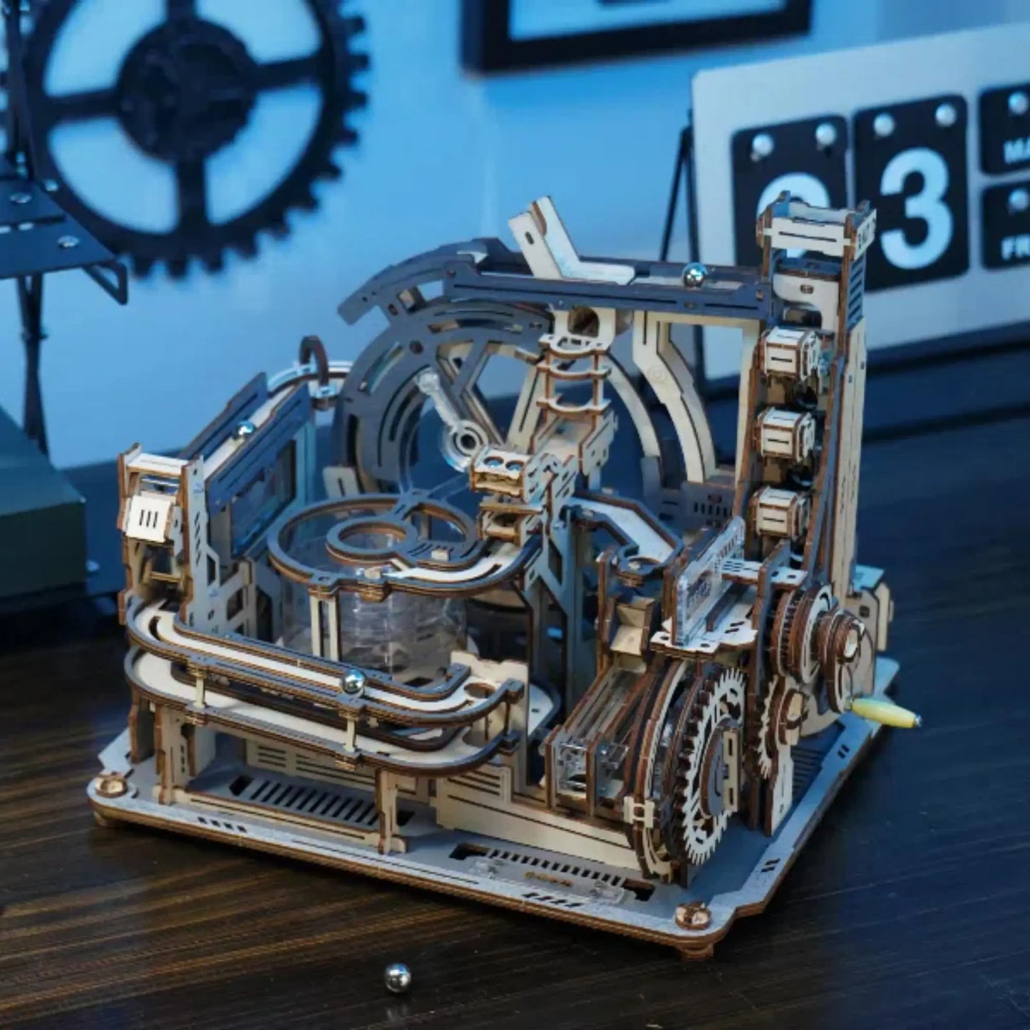 Elektrischer Marmor Lauf 3D Puzzle aus Holz mit Lichtfunktion-Yabubestshop