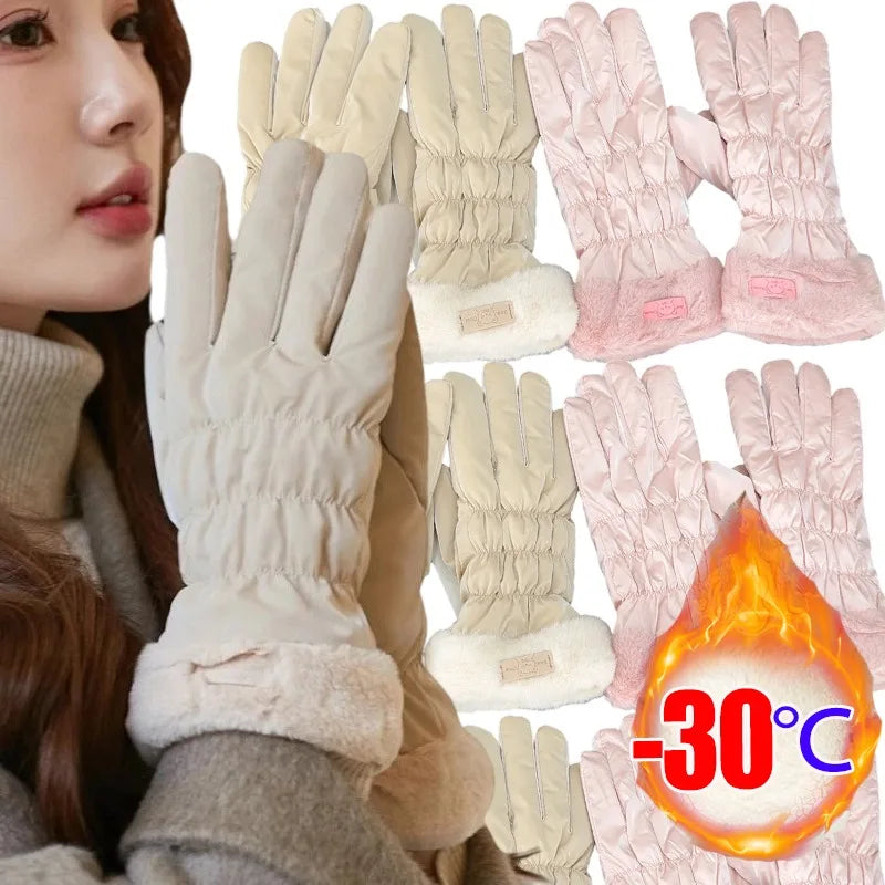 Winddichte wasserdichte Winterhandschuhe mit Touchscreen und Fleece