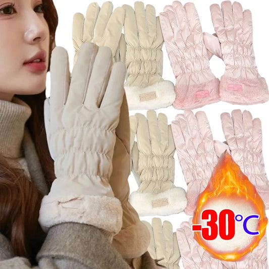 Winddichte wasserdichte Winterhandschuhe mit Touchscreen und Fleece