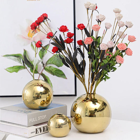 Nordic Keramik Vase Oval Rund für moderne Wohnzimmer Dekoration