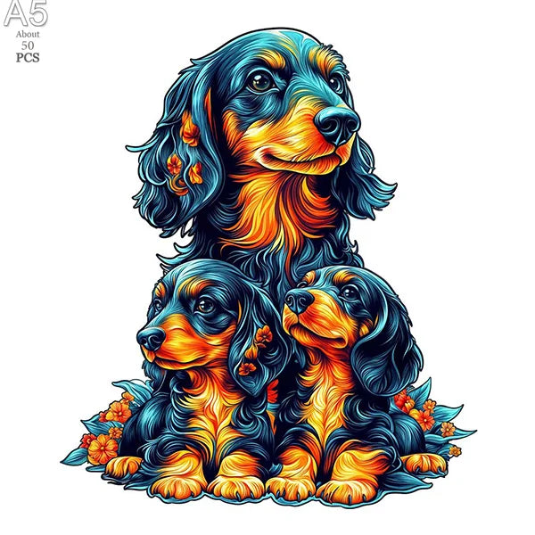 3D Holzpuzzle Tier Tiger und Hund für Kinder und Erwachsene