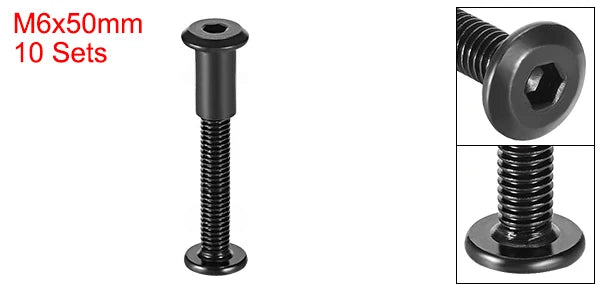 Robuste M6 Schraubpfosten Set Kohlenstoffstahl für Möbel Leder