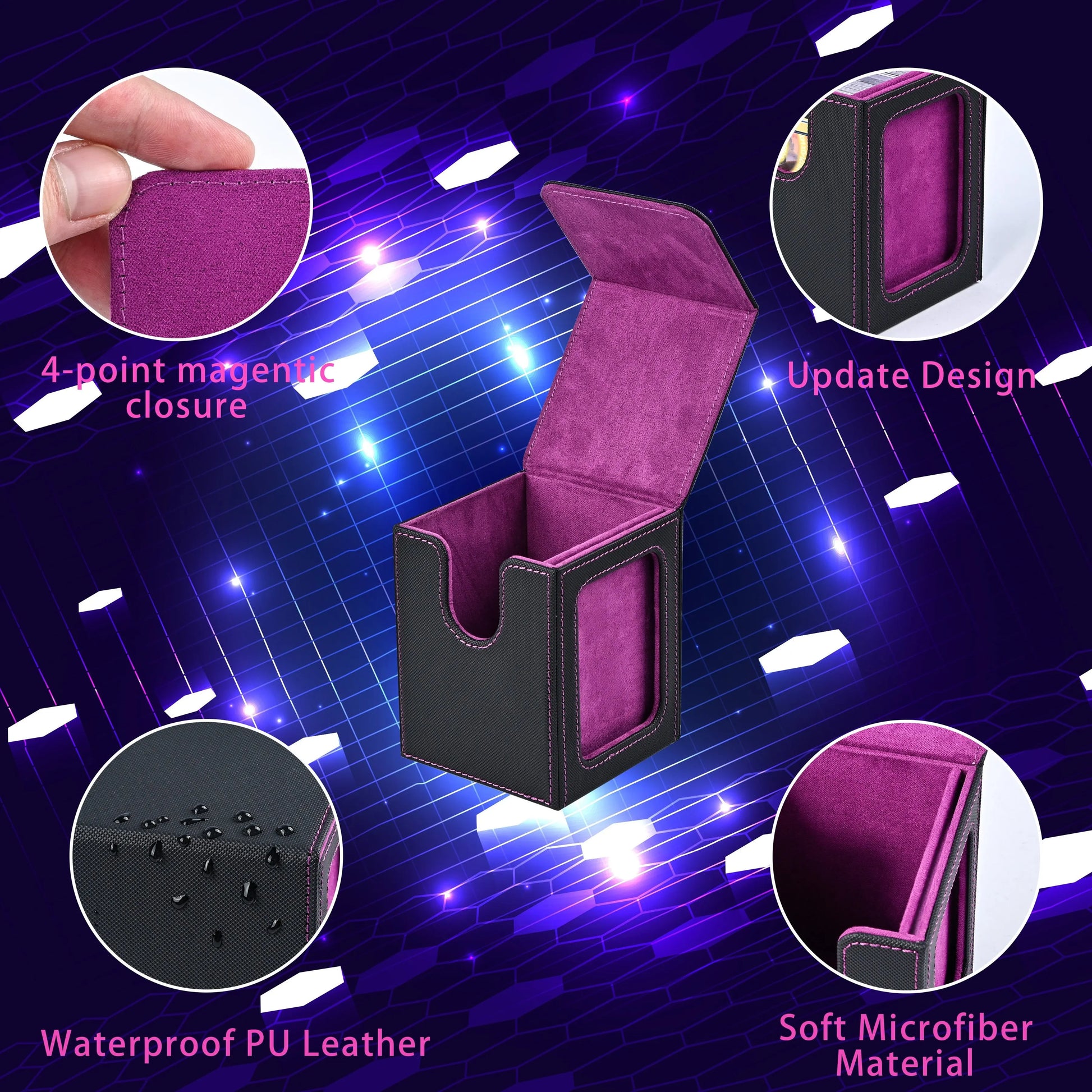 Kartendeckbox mit Sichtfenster und Magnetverschluss für 120 Karten