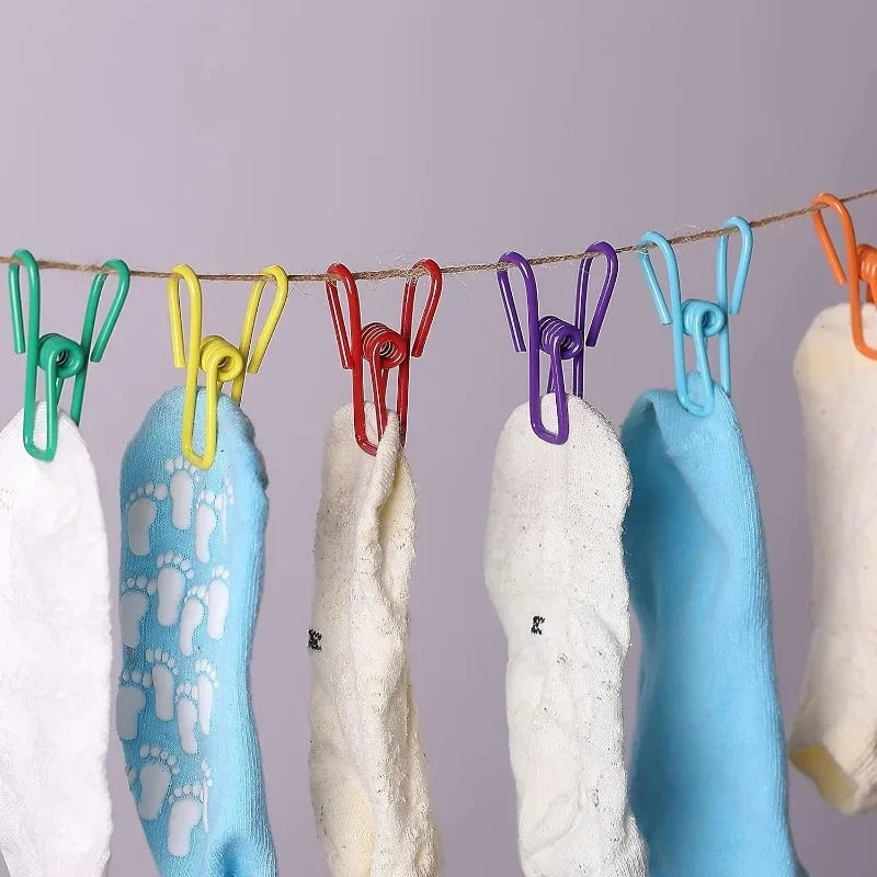 Frische - Ordnung: 50 bunte Edelstahl-Clips 5,5x3x2cm für Küche - Haushalt
