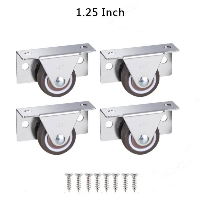 Leise TPR Möbelrollen 1 - 1,25 Zoll | Stabile, seitliche Montage