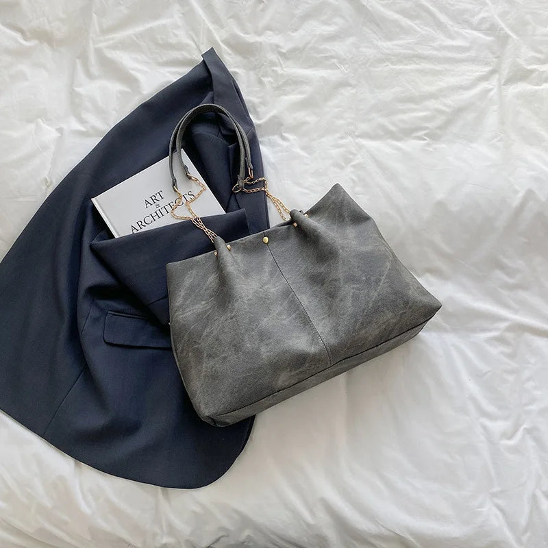 Retro PU Leder Umhängetasche für Damen mit großer Kapazität