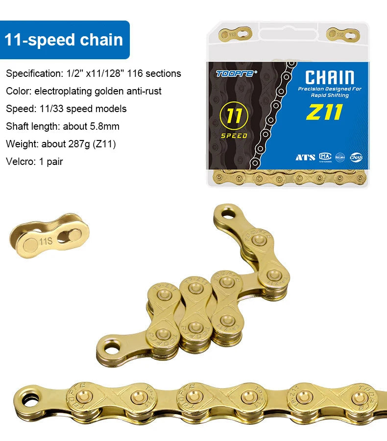 Langlebige MTB-Kette mit Rostschutz, 6-12-fach kompatibel, 11 Abschnitte