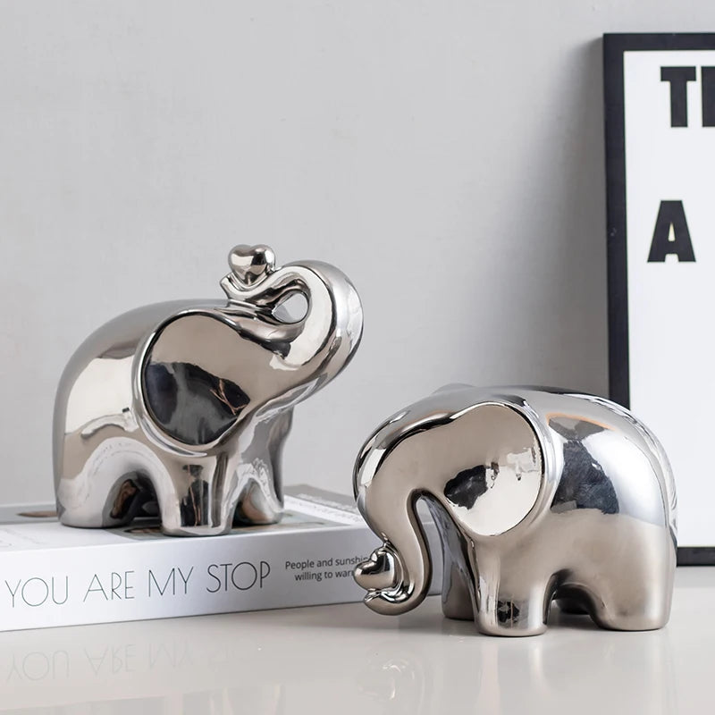 Dekorative Elefantenfigur aus Keramik für stilvolles Zuhause