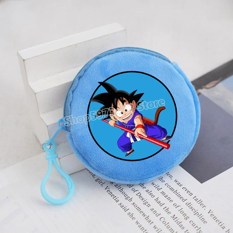 Plüsch Mini Geldbörse mit Reißverschluss rund Cartoon Schlüsselanhänger