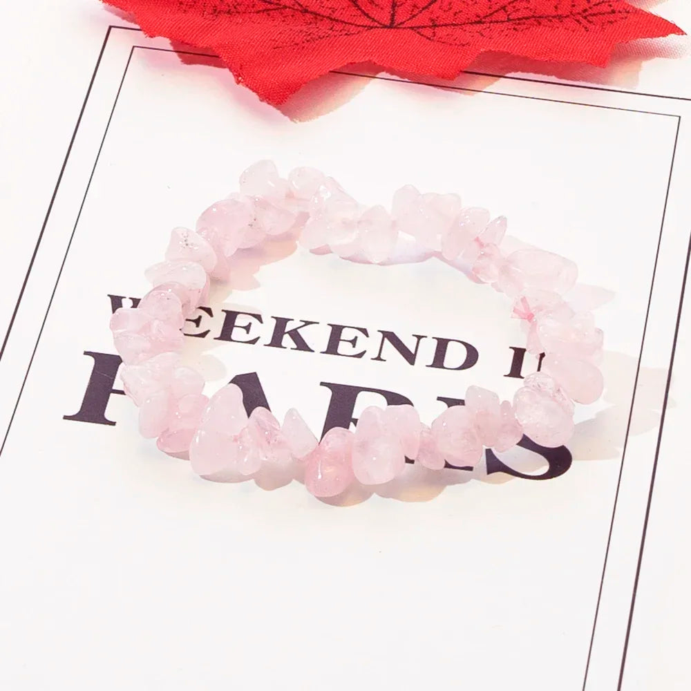 Natürliches Kristall Stein Armband für Glück und Energie Unisex