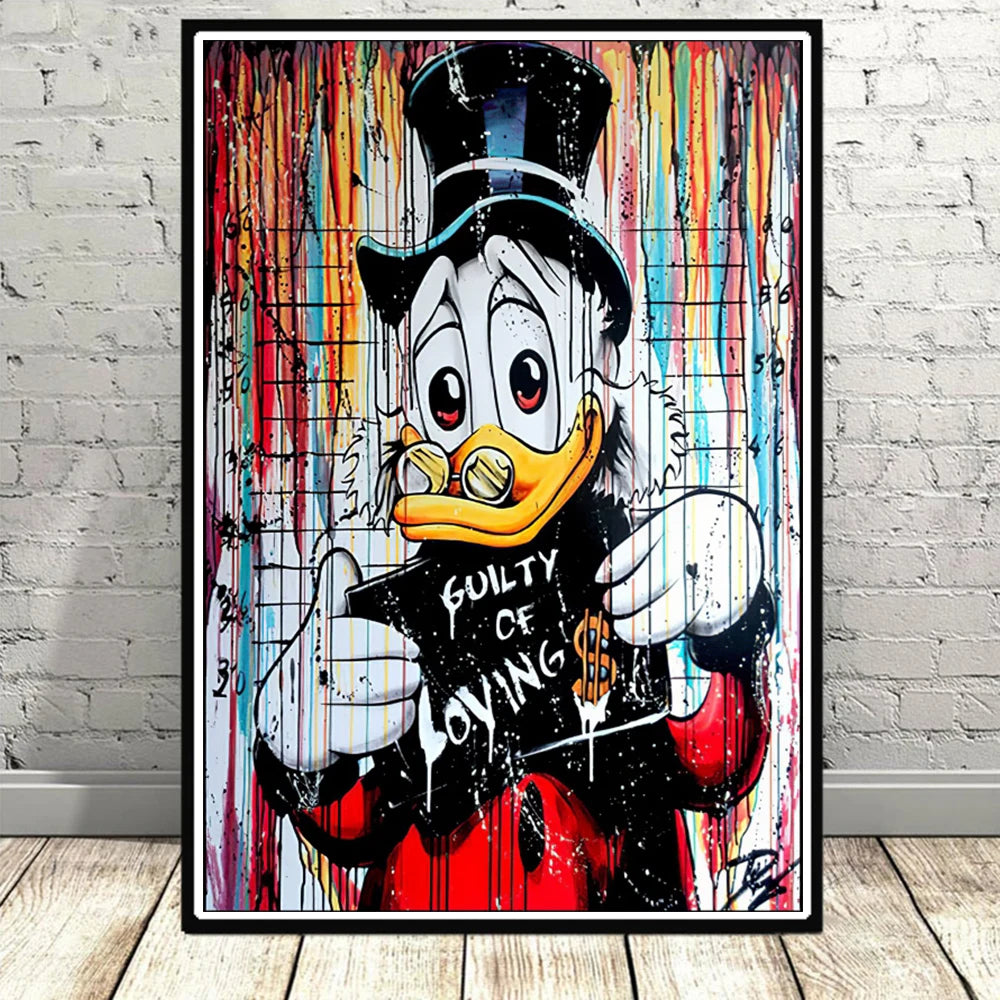 Disney Cartoon Leinwand Poster Mickey Mouse Donald Duck Wandbild