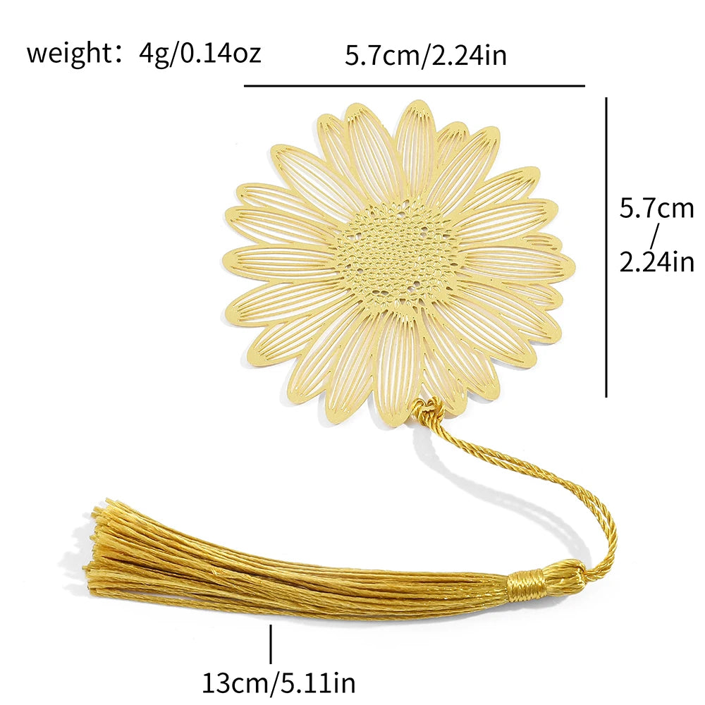 Hohles Messing-Lesezeichen mit Blumenmotiv für Buchliebhaber