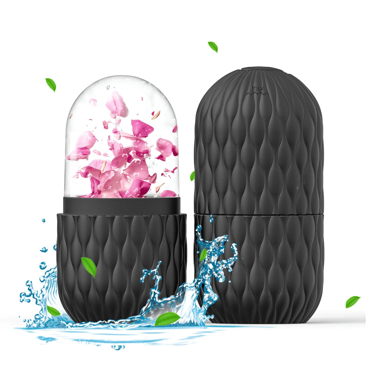 Gesichts-Roller Set: Kühlung, Massage & Hautpflege aus Silikon/Edelstahl