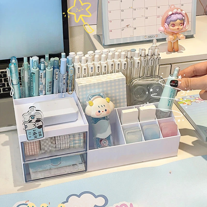 Kawaii Schreibtisch Organizer mit 9 Fächern – Stifte & Schreibwaren Aufbewahrung