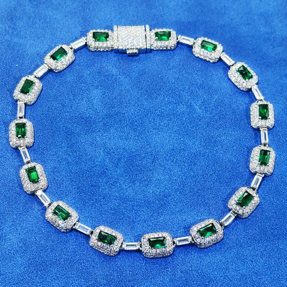 Rotes Edelstein Armband 7MM Messing Zirkon Hip Hop Style Unisex