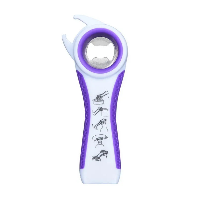 Multifunktionaler 5-in-1 Flaschenöffner mit rutschfestem Silikongriff