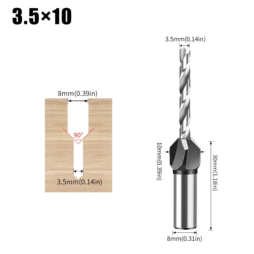 Holzbearbeitung Senker Bohrer mit einstellbarer Tiefe und Schrittbohrer