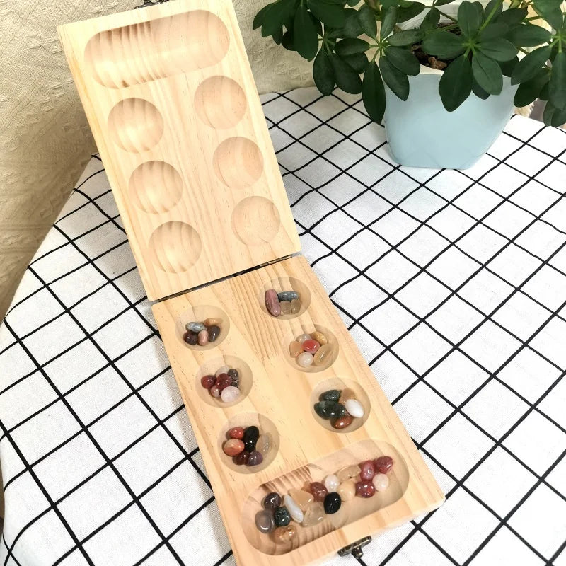 Authentisches Holz-Mancala Brettspiel – Handgefertigt, Traditionell und Zeitlos