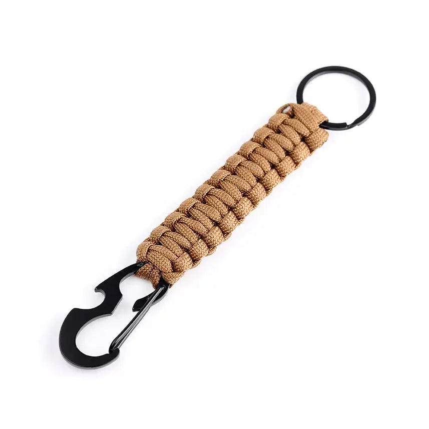 Multifunktionaler Paracord-Schlüsselanhänger mit Karabiner - Flaschenöffner – robust - vielseitig