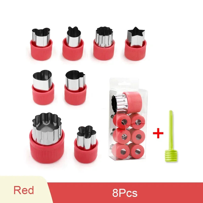 6/8/10-teiliges Set Edelstahl Obstschneider und Prägeform