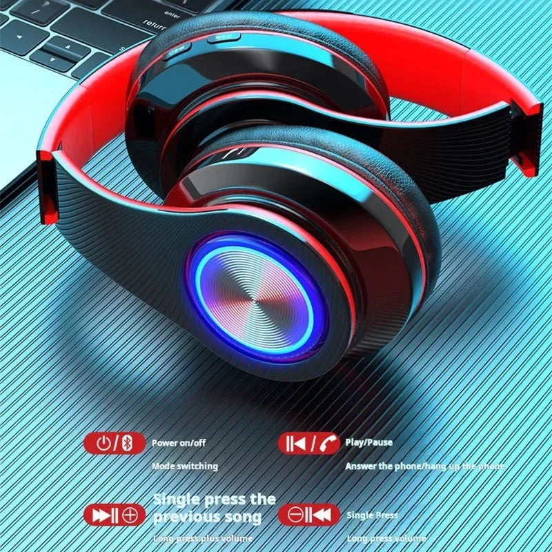 Bluetooth Gamer Kopfhörer mit Surround Sound und Mikrofon für PC Laptop