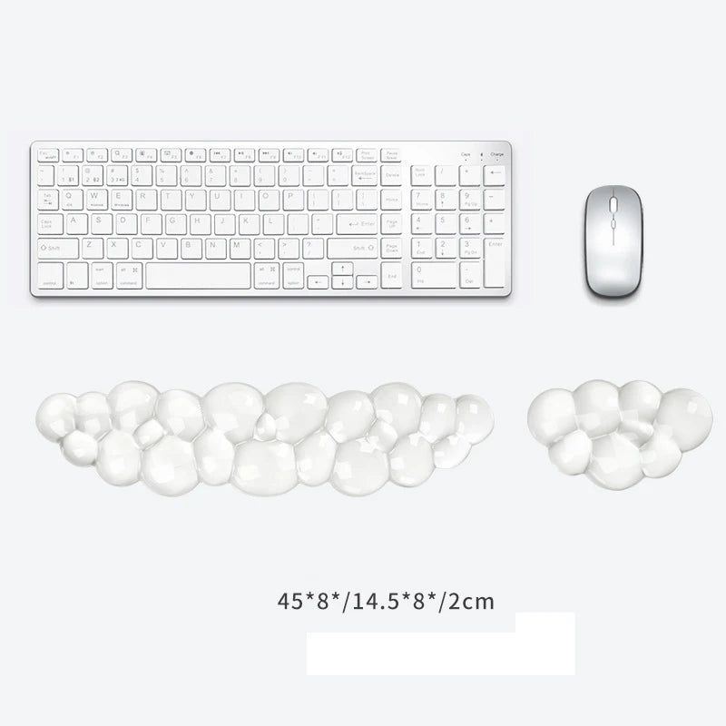 Ergonomisches Cloud Silikongel Tastatur - Maus Handgelenkauflage Set