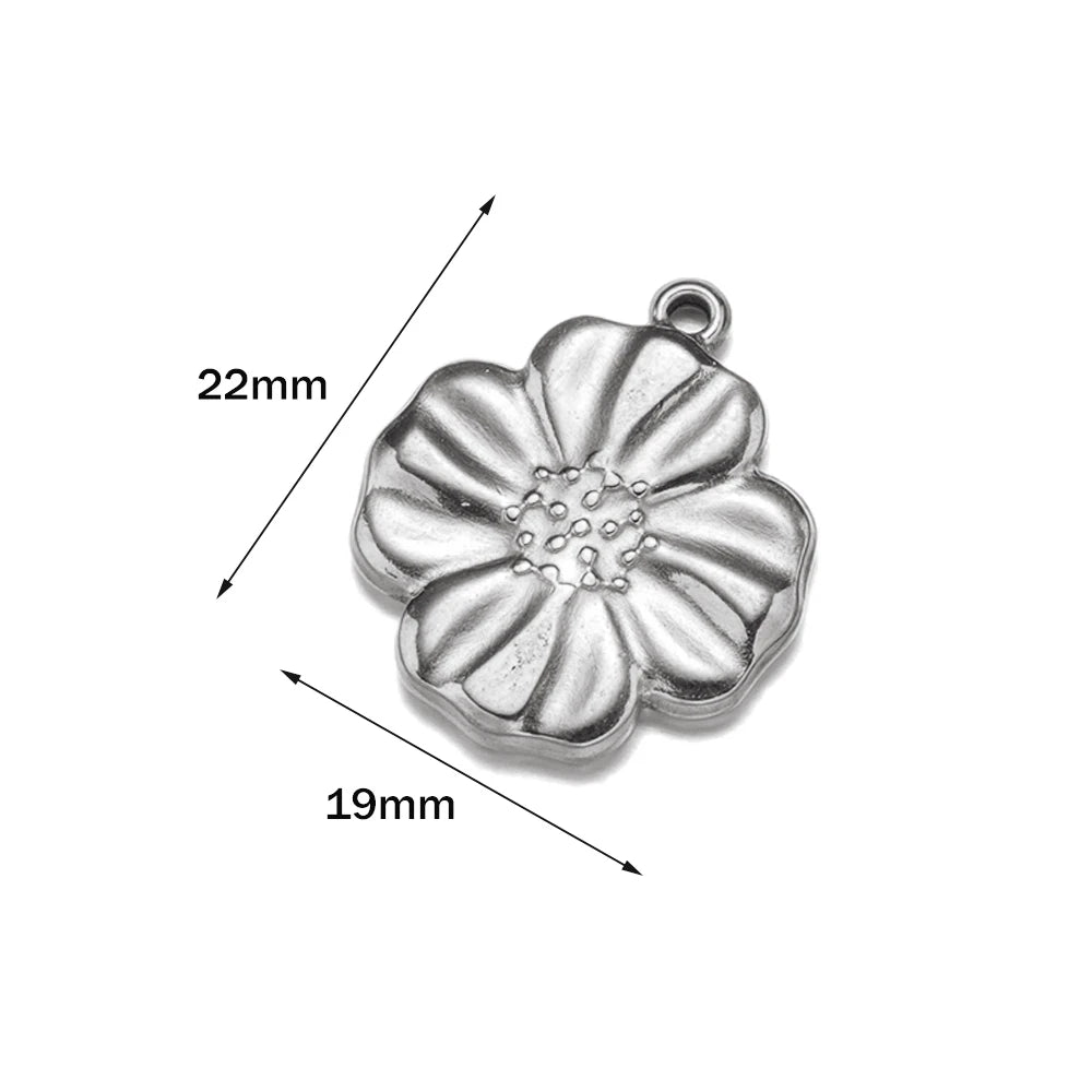 5er Set Edelstahl Charms Gold für Schmuckherstellung DIY Zubehör