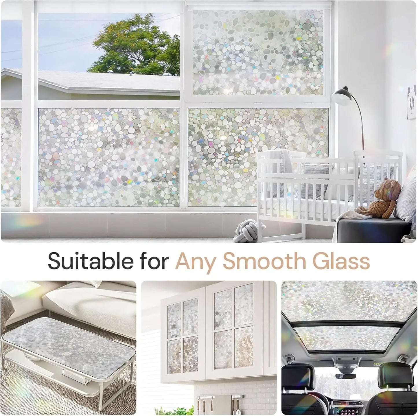 Dekorative UV Schutz Fensterfolie mit Buntglas Effekt