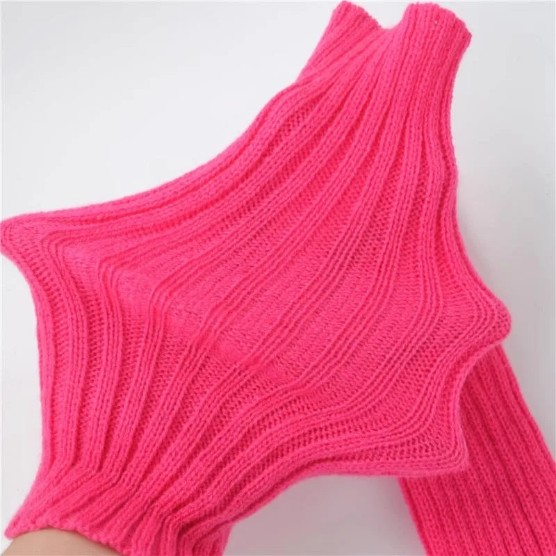 Wärmende fingerlose Strickhandschuhe für Herbst und Winter