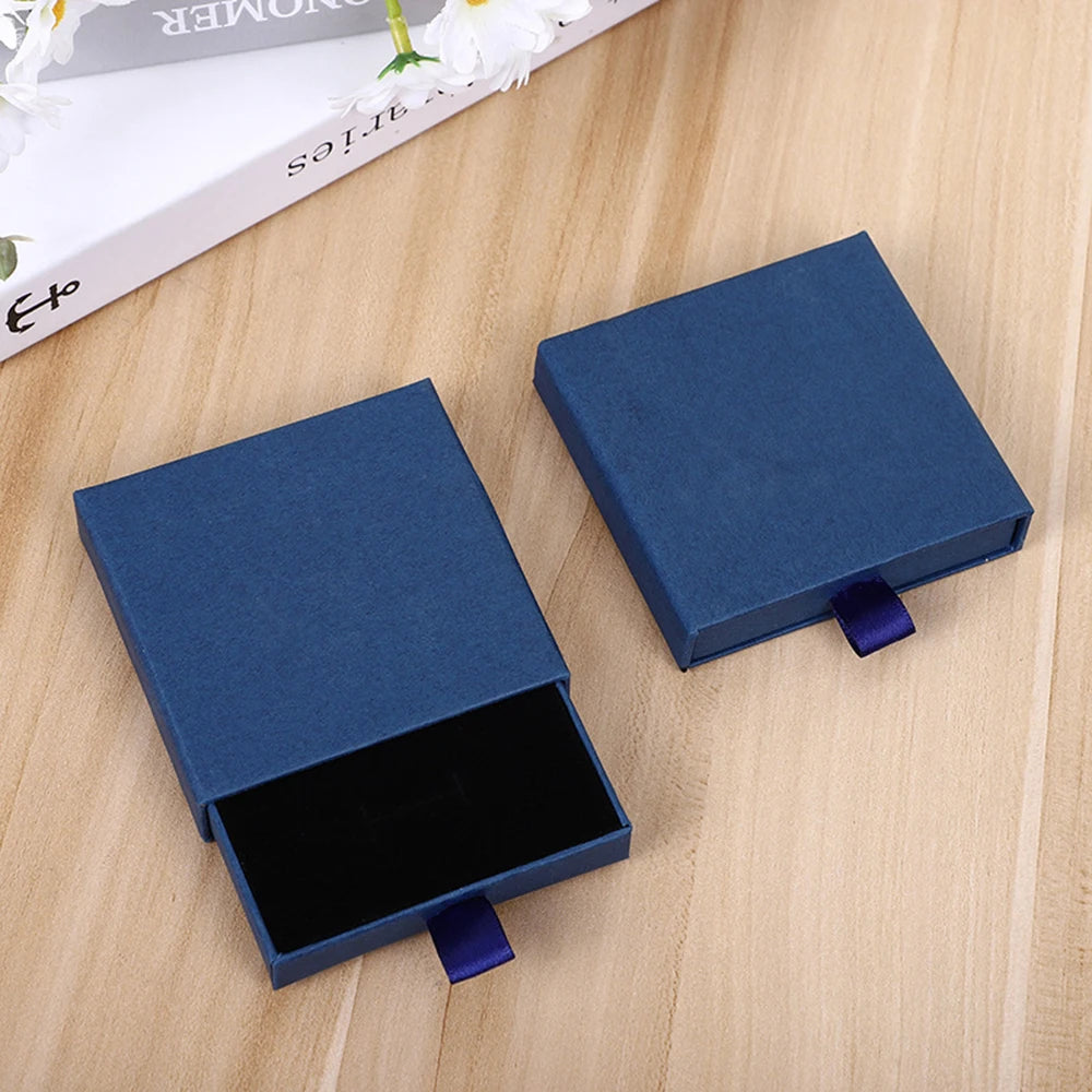 Dicke Kraftpapier Schmuckbox mit Schublade für Halskette Armband Ring